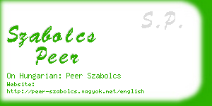 szabolcs peer business card